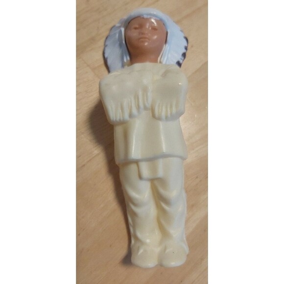 Vintage celluloid Plastic 6" Native American Indian Chief Toy Figurine - Picture 1 of 5